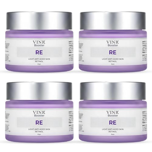 Image of VINR 1% Retinol Night Cream For Anti Aging Cream For Reduce Wrinkles & Anti-Aging | Non Sticky & Oil Free Moisturizer with 1% Niacinamide, 1% Ceramide| Anti Aging Cream For Women & Men For All Skin Types - 50gm (Pack of 4 )