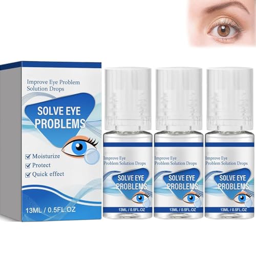 Gotas para los ojos de reversión de la miopía, gotas para los ojos para la miopía, gotas para el bienestar de los ojos, gotas para mejorar la solución de problemas oculares (3pcs)