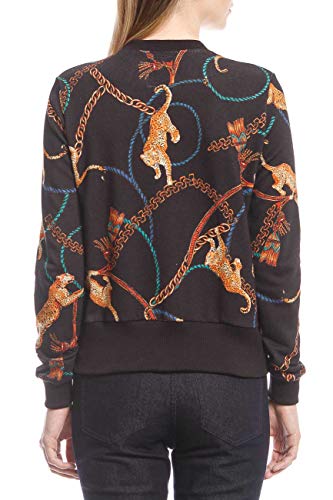 Sommer Jaqueta de Moletom Estampada Feminino, M, Preto/Laranja/Azul/Vermelho/Bege