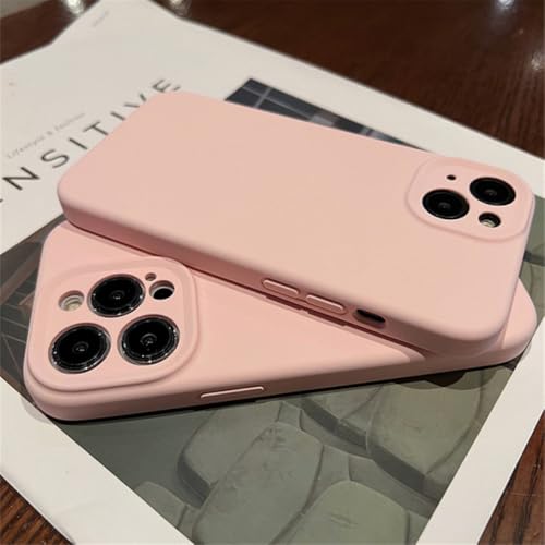 Coque iPhone 12 Pro rose en silicone liquide souple antichoc