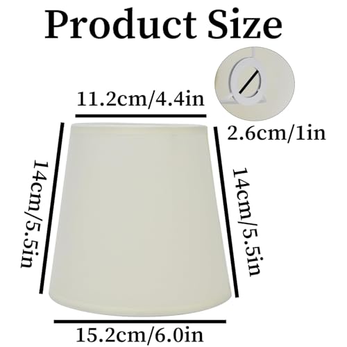 2 Pcs Lamp Shade, 6" E14 Screw Fabric Light Shade, Candle Lampshades, Tapered Drum Light Shade for Table Lamps Floor Lamps Chandeliers Wall Lamps,11.2 x 15.2 x 14 cm - Image 3