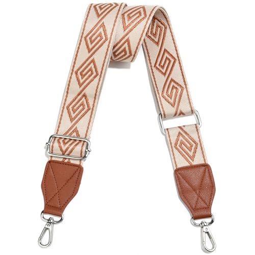 Image of Purse Strap,1.5 inch Leather End Shoulder Strap Adjustable Replacement,Retro Multi-Pattern Crossbody Bag Straps
