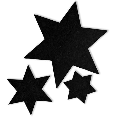MIQIO® Design Filz Sterne 3er Set I 29 cm/ 16cm / 11 cm I Winter...