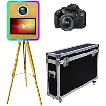 DSLR Photo Booth Machine with Camera, 15.6 Inch Touch Screen Selfie Camera Photobooth, Portable, for Wedding Party Events