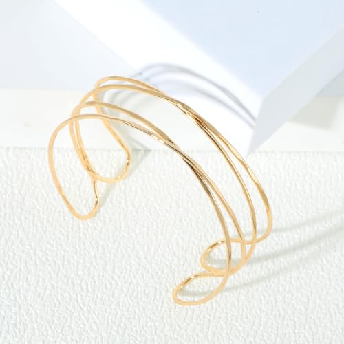 Gold Arm Cuff for Women Upper Arm Cuff Bracelet Set Adjustable Armband Bangle Bracelet Boho Coil Arm Cuffs 3pcs 4pcs Arm Cuff Jewelry4