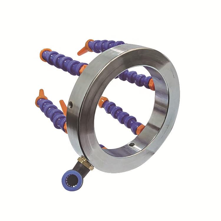 V-Shaped Brush Holder for CNC Spindle | 360-Degree Sturdy Water Jet Ring | Machine Tool Cooling Water Ring with Plastic Nozzle (65-200 mm)(ID70MM)