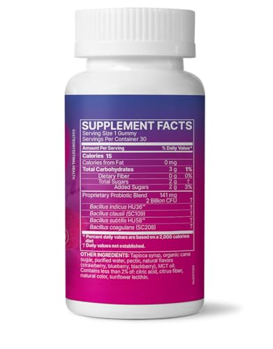 Image of Microbiome Labs MegaSporeBiotic Kids Probiotic - Spore Based Gummy Probiotics for Kids - Supports Gut Health & Immunity with Bacillus Probiotic Blend - Berry Flavored (30 Gummies)