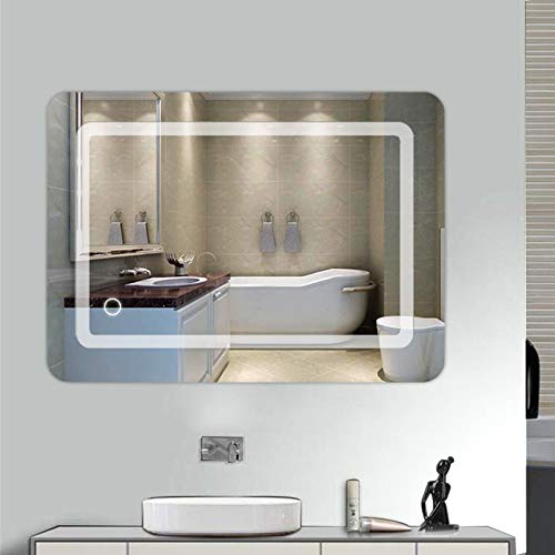 POPSPARK 50 x 70 x 4 cm Illuminated LED Bathroom Mirror Wall Mounted LED Light Mirror (50x70x4cm)