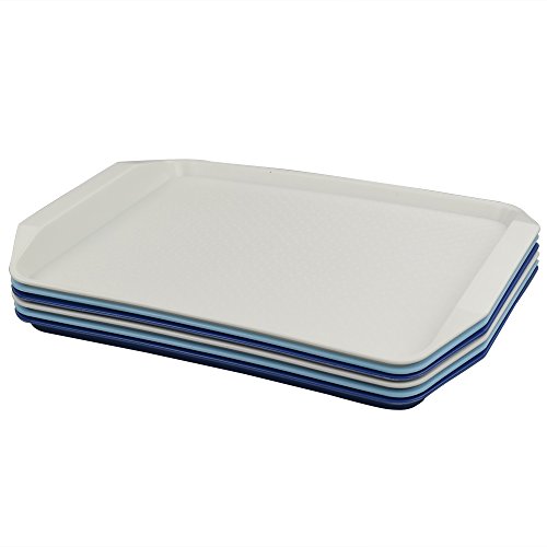 Fosly Bandejas de Plástico para Servir Comida Rápida, 6 paquetes, Bandeja Plastico Rectangular