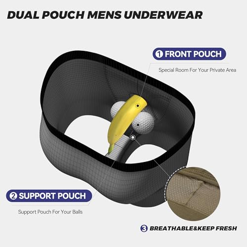 BAMBOO COOL Men's Underwear Dual Pouchs Boxer Briefs Support Ball Pouch Breathable Underwear For Men 4 Pack2