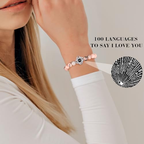 Image of JSJOY I Love You in 100 Languages Bracelet: Unique Gifts for Mom, Daughter, Sister, Girlfriend, Wife - Christmas Stocking Stuffers