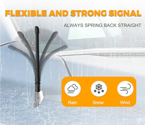 Image of Antennas for Toyota Tundra (2000-2025) 7 Inch Rubber Antenna Replacement Car Wash-Proof Radio Antenna Truck Antenna ToyotaTundra Accessories Carbon Fiber