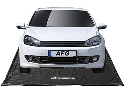 AutoFloorGuard AFG7916 7.75’x16’ Compact Size Heavy Duty Garage Floor Mat for Under Car for Rain, Ice, and Mud w/ Stay-Put Corner and Telescoping Squeegee