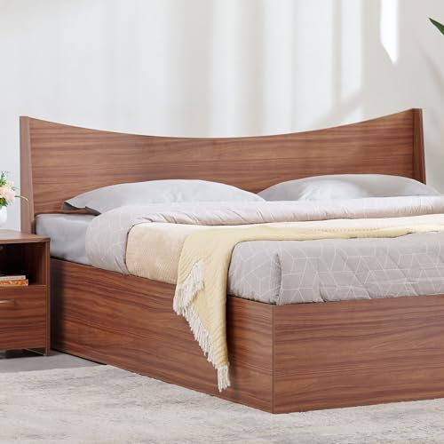 Image of Home Centre | Helios Alton | Engineered Wood | Box Storage | Queen Beds | Walnut | 1 Year Warranty