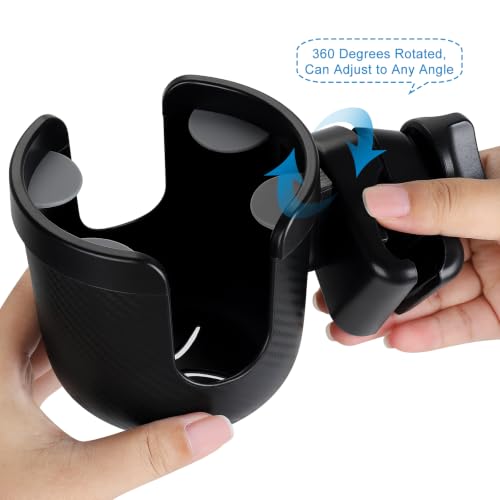 Image of Accmor Stroller Cup Holder, Drinks Holder Bike Walker Wheelchair | 360 Rotatable Attachment Accessories for Uppababy Nuna Doona Strollers Scooter