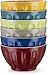 KooK Ceramic Cereal Bowl Set, Microwave and Dishwasher Safe, For Soup, Pasta, Salad, Dessert, 23 oz, Set of 6 (Colorful)