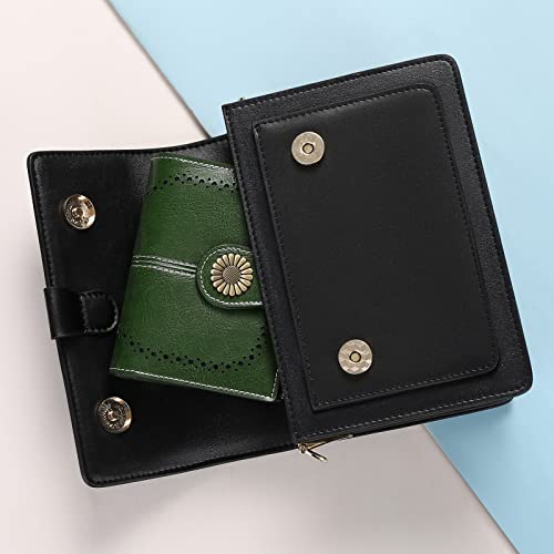 Image of SENDEFN Small Womens Wallet Leather Bifold Card Holder RFID Blocking with Zipper Coin Pocket