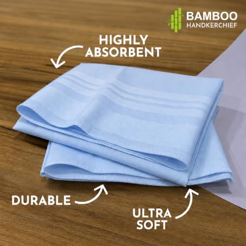 Image of HEELIUM Bamboo Handkerchief for Men & Women | Ultra Soft & Absorbent | Multipurpose Premium Rumal | Large Size 43 x 45 CM