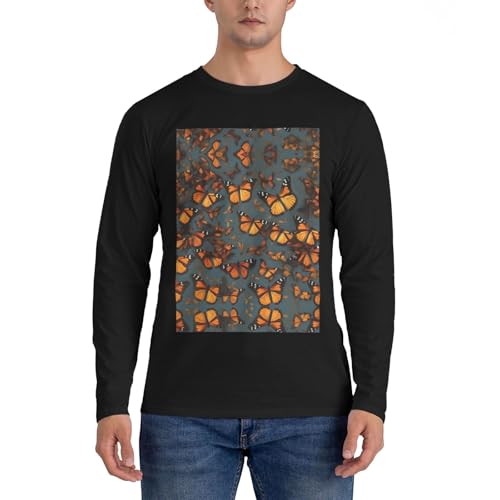 Top pull de qualité supérieure motif Orange Monarch pour homme