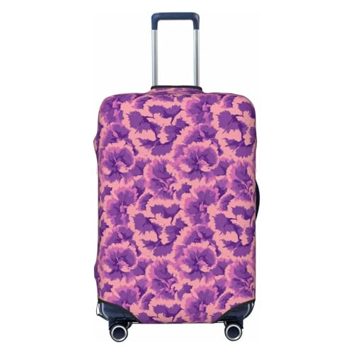Pink And Purple Carnations Elastic Travel Luggage Covers Dustproof Scratch-Resistant Suitcase Protector Fit 22-24 Inch