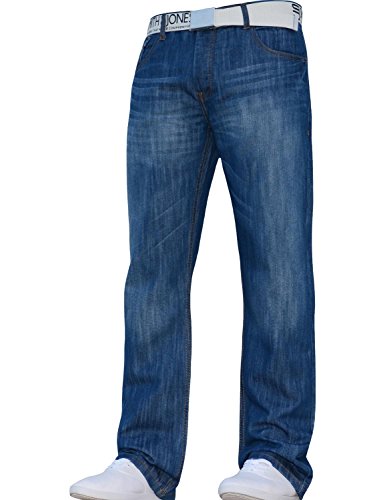 Smith and Jones - Pantalones vaqueros para hombre, diseño de pierna recta, ajuste regular