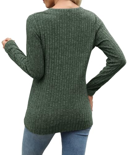 Image of XMTOPYE Sweaters for Women Fashion Long Sleeve Tops Pullover V Neck Casual Loose Sweatshirt