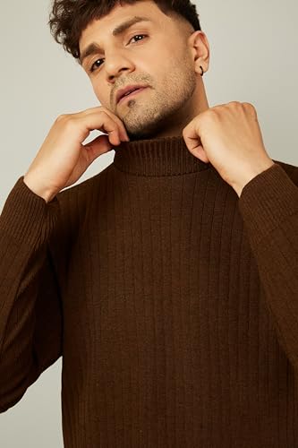 Image of Kvetoo Men High Neck Full Sleeve Winter Woolen Sweater