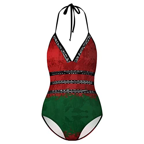 Maillot de bain une pièce col V pour dissimuler le ventre motif Biélorussie - 5
