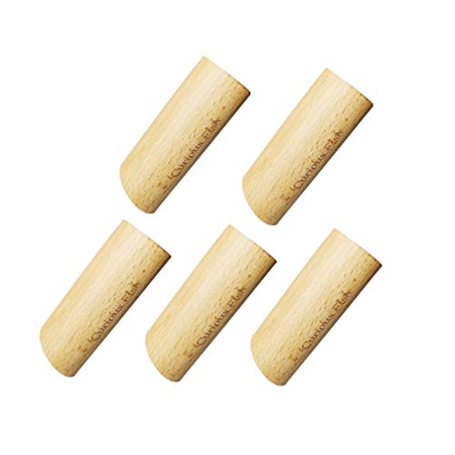 Curious Fish 5PCS 8CM Gancho madera Columna cilindro maciza Toalla montada pared Ropa Sombrero Llavero Bolsa Robe Bufanda Percha Cuarto baño Dormitorio Cocina Gabinete Sala estar Cobertizo minimalista