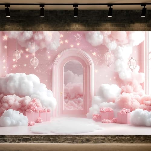 Fondo fotográfico rosa 7x5ft para recién nacido y fiesta miniatura 5