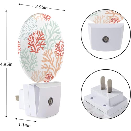Image of EKOBLA Coral Night Light, Ocean Underwater Coral Reef Night Lights Plug Into Wall with Auto Sensor for Home Indoor Decor
