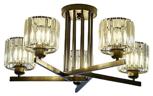 Lustre en cristal noir haut de gamme, plafonnier LED moderne à 5 lumières