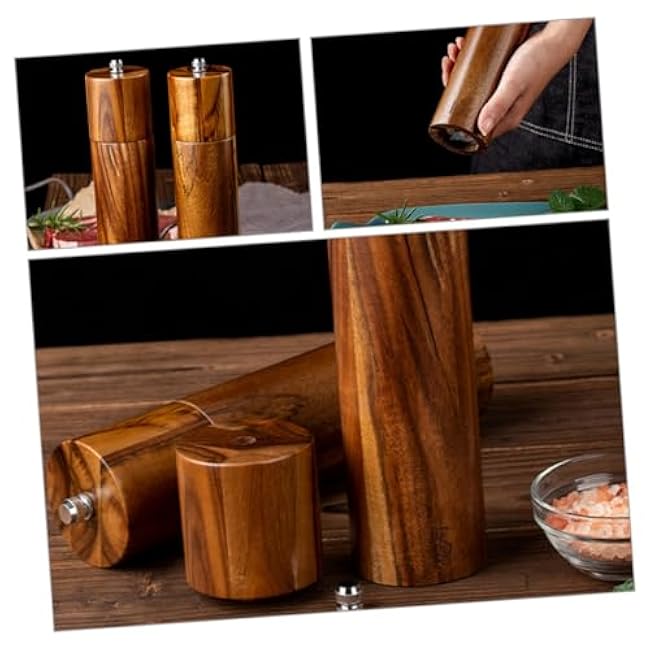 Ciieeo Manual Pepper and Salt Mill Set Handheld Grinder with Ceramic Core for Spices Design Elegant Kitchen Accessory for Fresh Seasoning and Flavor Enhancement