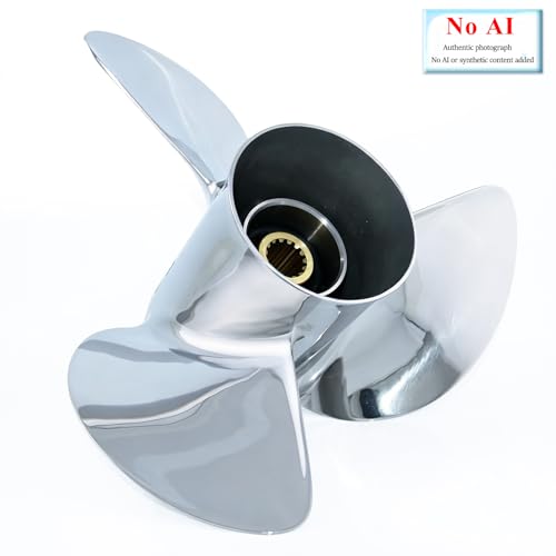 Image of CAPTAIN Boat Propeller fit Yamaha 115p 60 75 90 100 115 130 HP Outboard Engines, Stainless Steel 15 Spline Tooth Prop, RH, OEM