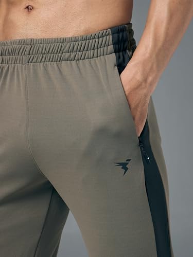 Image of TECHNOSPORT Men's Slim Fit Mid Rise Solid Trackpant with Techno Dry for Gym, Workout & Sports
