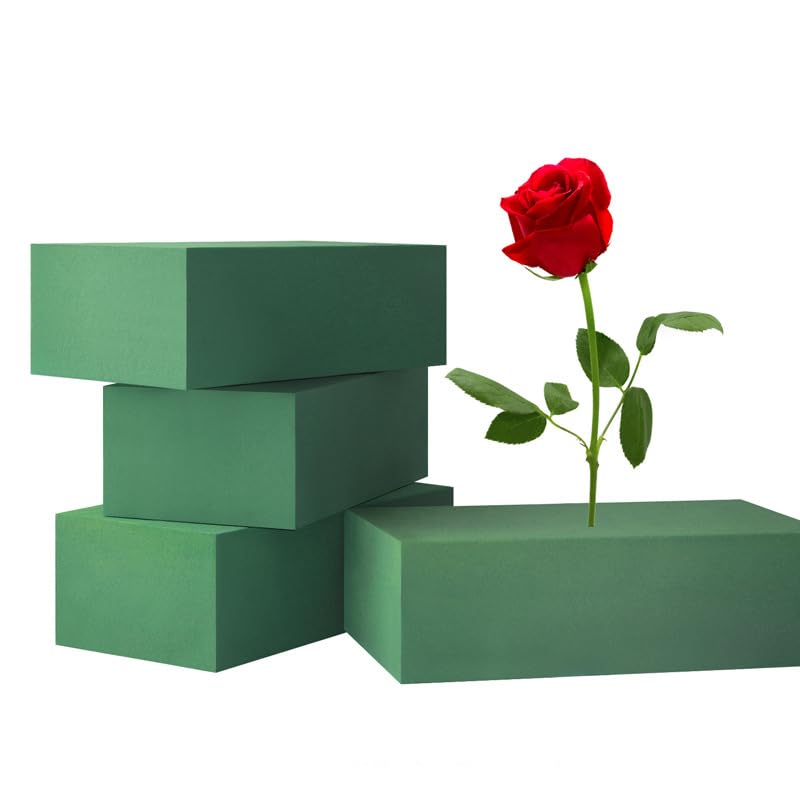 4pcs Floral Foam Polystyrene Blocks Bricks, Perfect Flower Foam Block Ideal for Floristry Supplies Artificial & Fresh Flowers, Weddings and Funeral Arrangements