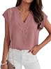 Blusa Mujer ANRABESS Manga Capucha Escote V Casual Elegante 2026 Verano Trabajo Negocio Ropa Primavera 4