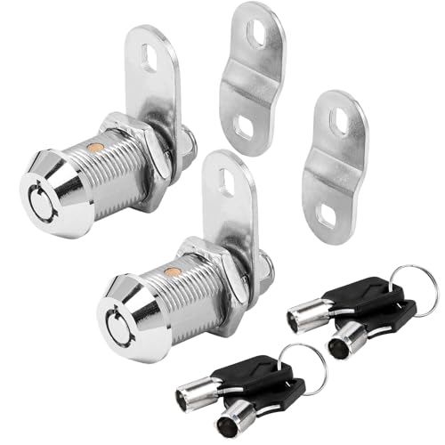 Image of Cam Locks RV Storage Keyed Alike, 1 inch Fits on 3 /4 inch Max Door Thickness, Compartment Locks for Camper Trailer Cabinet With Keys (1 Inch 2 Pack)