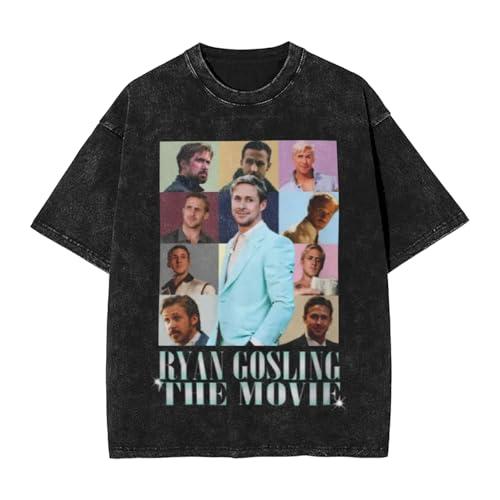 Ryan Vintage Oversized T Shirt Summer Graphic Tee Gosling O-Neck Cotton Fashion Short Sleeve T-Shirts for Mens Womens Medium