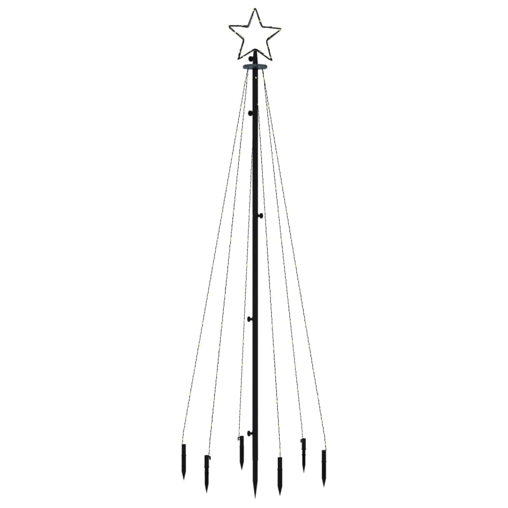 vidaXL Árbol de Navidad con Pincho 108 LED Estaca Luces Decoración Adorno Cascada para Celebración Diversión Festival en Familia Blanco Frío