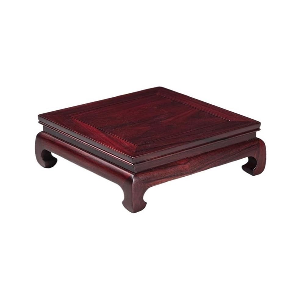 birene Vase Stand Redwood Square Flower Pot Bonsai Base, Flower Vase Teapot Display Stand Bracket(M)