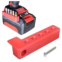 Decoralin Magnetischer Bithalter für Einhell Schlag- & Kombibohrmaschinen - hält 5 Bits, einfache Montage mit mitgelieferter Schraube - Zubehöraufsatz rot (rechte Seite)