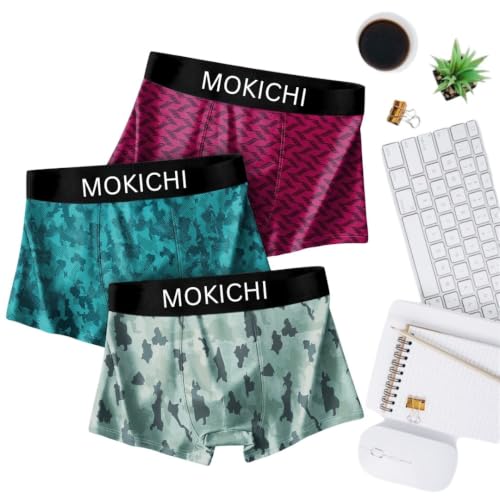 Image of Men's Microfiber Printed Boxer Briefs for Men | Ultra Soft Breathable Stretch Trunks | Moisture Wicking Comfort Fit Innerwear | Elastic Waistband | Assorted Prints | Pack of 3