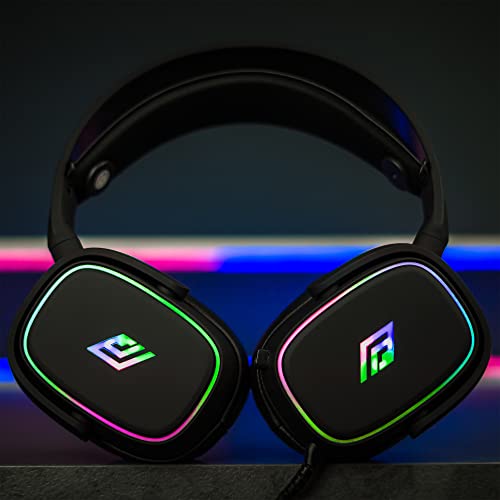 Noua Banshee Gaming Headset RGB USB over-ear driver 50 mm, gaming hoofdtelefoon met 3,5 mm jack en externe audiokaart USB 7.1, flexibele microfoon voor pc, Mac, laptop, PS4, PS5, Xbox One - Afbeelding 3