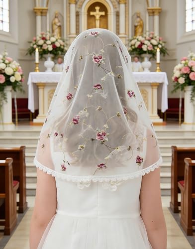 Image of Infinity Veil for Little Girls Baptism Veil for Girls First Communion Veils for Girls Chapel Infinity Veils K3
