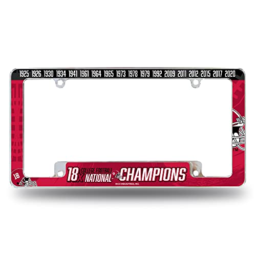 Rico AFC1501NC18T Alabama University 18 Time College Football Champs All Over Chrome Frame
