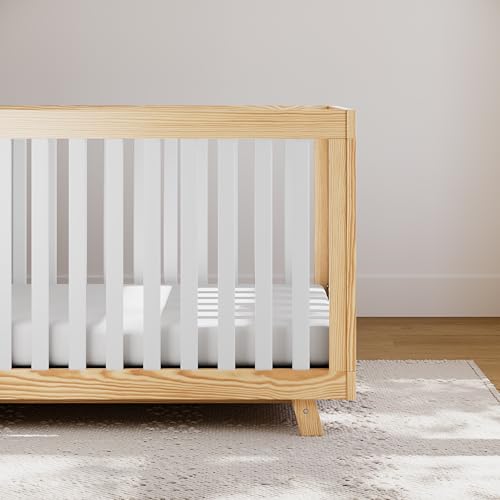 Image of Storkcraft Beckett 3-in-1 Convertible Crib, Natural and White