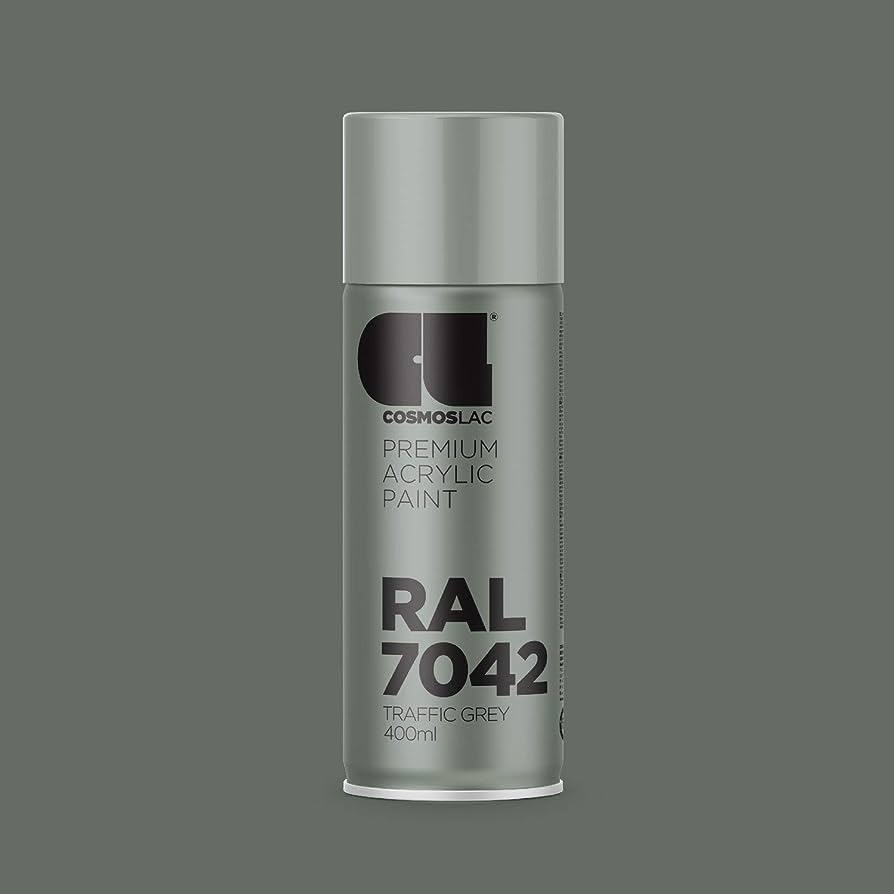 Image of Cosmos LAC Acrylic Paint Spray Can for DIY Projects Spray Paint, 400 ml (RAL 7042 Traffic Grey)