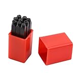 Accesorio para pirograbado, Números de 4 mm 0-9 Sellos Juego de punzones de acero endurecido Juego de herramientas de metal de acero para impresión de metal Madera Plástico Cuero