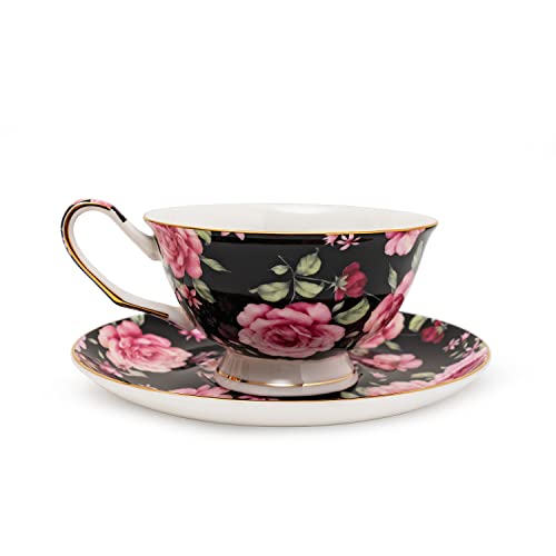 Yuesite Floral Tea Cups And Saucers, Floral Coffee Cups, Floral Tea Cup Set, Rose Tea Cups, Porcelain Tea Set, Tea Sets For Women #TOP30